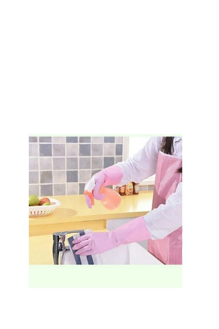 قفازات سيليكون لغسل الصحون - مجموعة من قطعتين - مقاومة للماء - Image 2