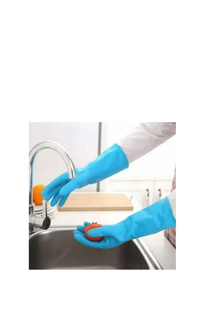 قفازات سيليكون لغسل الصحون - مجموعة من قطعتين - مقاومة للماء - Image 3