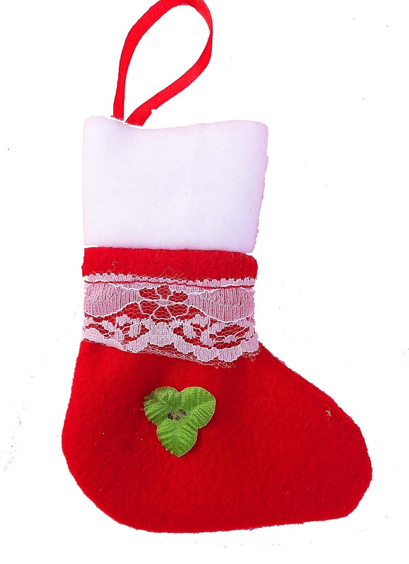Forty Wings Forty Wings 1Pcs Red Santa Claus Socks Stocking Tree Hanging Ornaments Baubles Pendent Christmas Xams Decoration and Christmas Craft