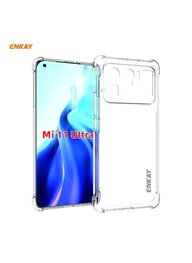 ENKAY Case For Xiaomi Mi 11 Ultra Hat-Prince Clear TPU Shockproof Case Soft Anti-slip Cover + 3D Full Screen PET Curved Hot Bending HD Screen Protector Soft Film Support Fingerprint Unlock - Image 2