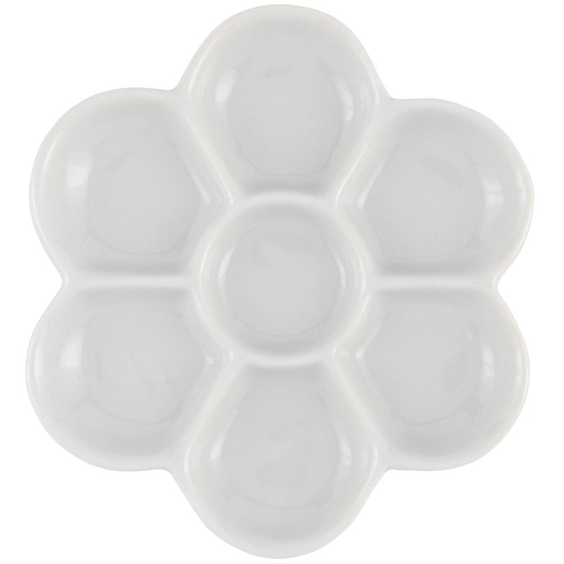 Creative Mark Glazed Flower Palette Porcelain Paint Palette Tray for Watercolor, Gouache, Color-Mixing - Paint Tray for Artists - 1 Pack - Image 1