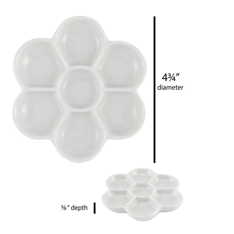 Creative Mark Glazed Flower Palette Porcelain Paint Palette Tray for Watercolor, Gouache, Color-Mixing - Paint Tray for Artists - 1 Pack - Image 4