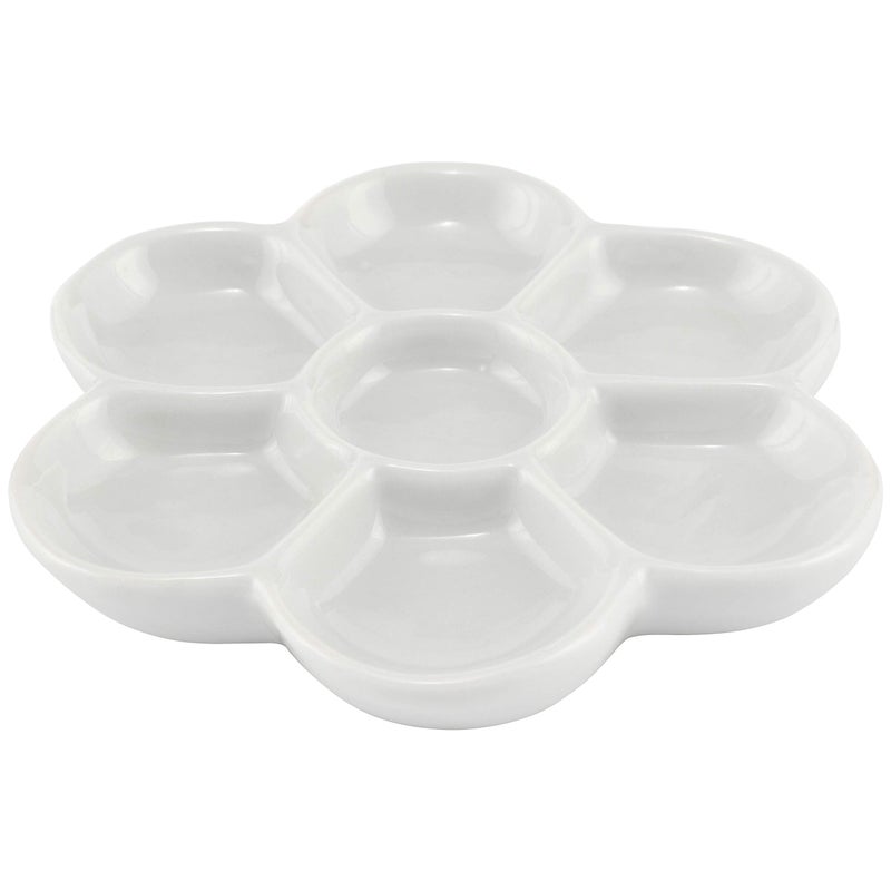 Creative Mark Glazed Flower Palette Porcelain Paint Palette Tray for Watercolor, Gouache, Color-Mixing - Paint Tray for Artists - 1 Pack - Image 2