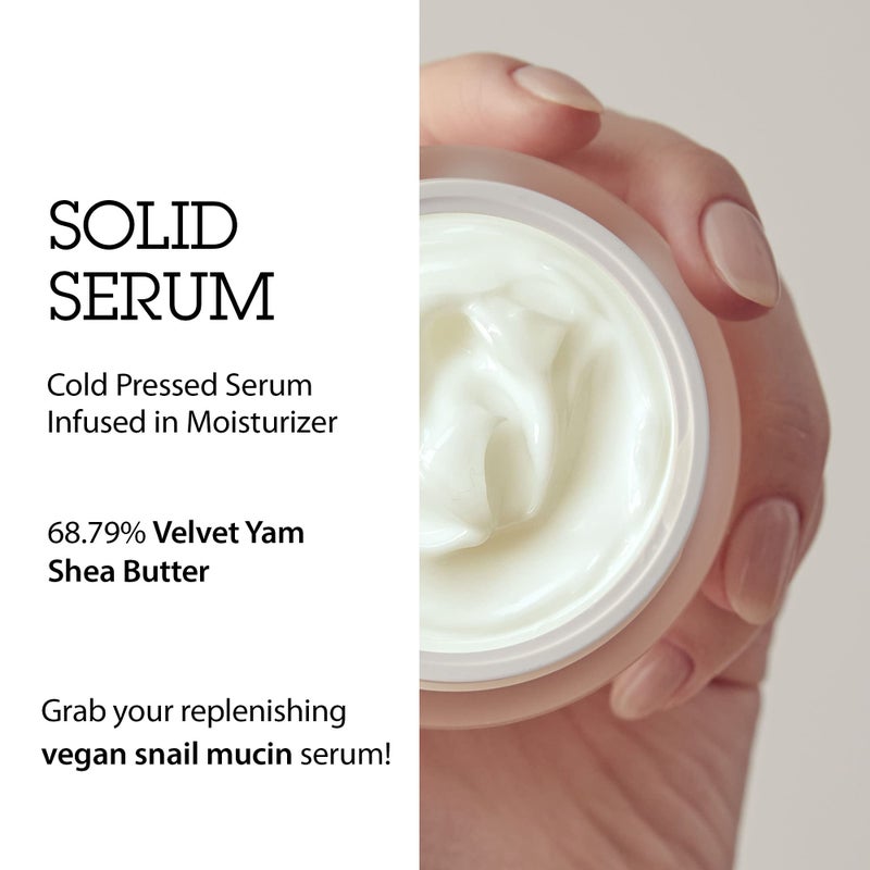 BLITHE Pressed Serum 68.79% Wild Yam Moisturizing Serum with Cream Texture for Women, Vegan Mucin Safe for Sensitive Skin, Korean Skincare 0.91 Fl Oz - Image 2
