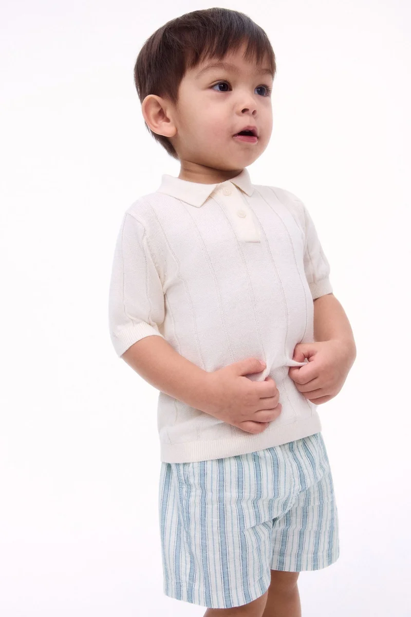 اتش اند ام Linen-blend shorts