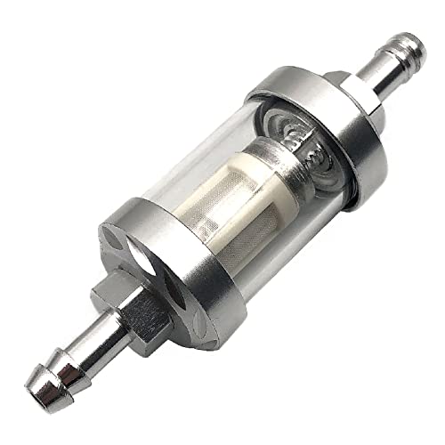 FainWan 2pcs 5/16 inch 9747 Inline Fuel Filter With Clear View Glass And Chrome Hose Barb - Image 2
