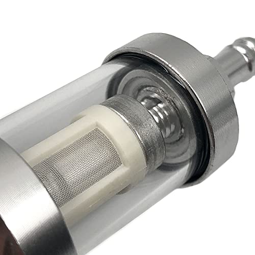 FainWan 2pcs 5/16 inch 9747 Inline Fuel Filter With Clear View Glass And Chrome Hose Barb - Image 4