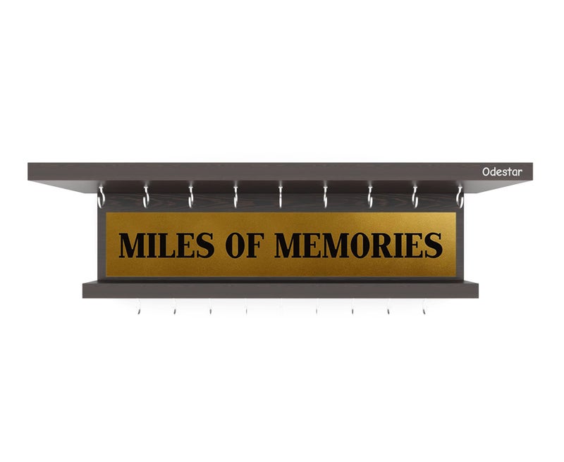 Odestar - Wooden Medal Holder Hanger Award, Medal Display Rack & Trophy Shelf Wall Mounted | Miles Of Memories |Engineered Wood With 18 - Hooks (Size ?40 X 5 X 8 Centimeters) Wenge - Image 3