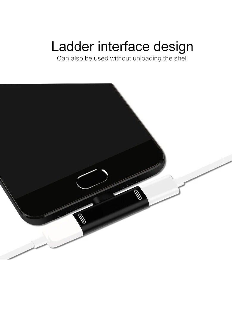 AROAQ 3 Ports Double Type C Adapter, Multifunctional Reliable Alloy USB Type C To Dual Type C Splitter Converter, Exquisite And Compact High Speed Charging Cable Earphone Converter, (Silver) - Image 3