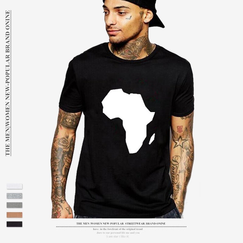 T-Shirt Fashion Leisure Map Pattern Supply Dunhuang Wish Best Selling - Image 2