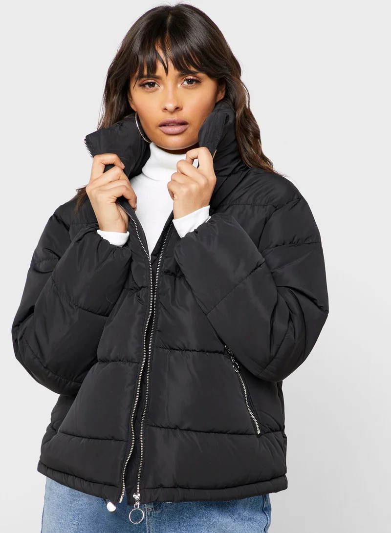 FOREVER 21 Zip Through Puffer Jacket