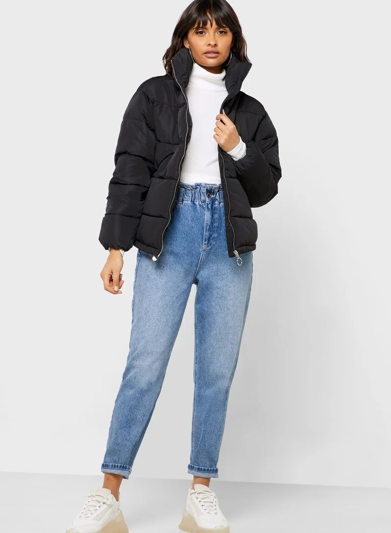 FOREVER 21 Zip Through Puffer Jacket