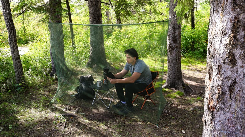 Coghlan's Rectangular Mosquito Net â€“ Lightweight Mesh Canopy for Camping, Travel, and Outdoor Use â€“ Includes Tie Loops, Carry Bag, Twine, Hooks, Anchors, Nails â€“ Green, 78" x 32" x 59" - Image 2