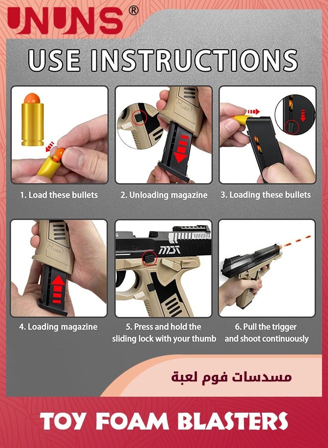 UNUNS Soft Bullets Toy Gun,Automatic Reloading Rebound And Shell Ejecting Gun,Soft Foam Blaster  Pistol Shooting Games,Education Model Toys,Ideal Gift For 8+ Kids Boys Girls Teens Adults,White - Image 4