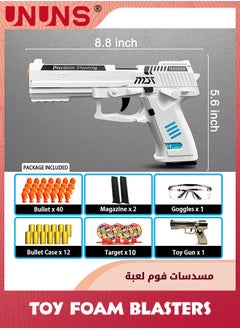 UNUNS Soft Bullets Toy Gun,Automatic Reloading Rebound And Shell Ejecting Gun,Soft Foam Blaster  Pistol Shooting Games,Education Model Toys,Ideal Gift For 8+ Kids Boys Girls Teens Adults,White  - Image 2