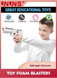 UNUNS Soft Bullets Toy Gun,Automatic Reloading Rebound And Shell Ejecting Gun,Soft Foam Blaster  Pistol Shooting Games,Education Model Toys,Ideal Gift For 8+ Kids Boys Girls Teens Adults,White  - Image 5