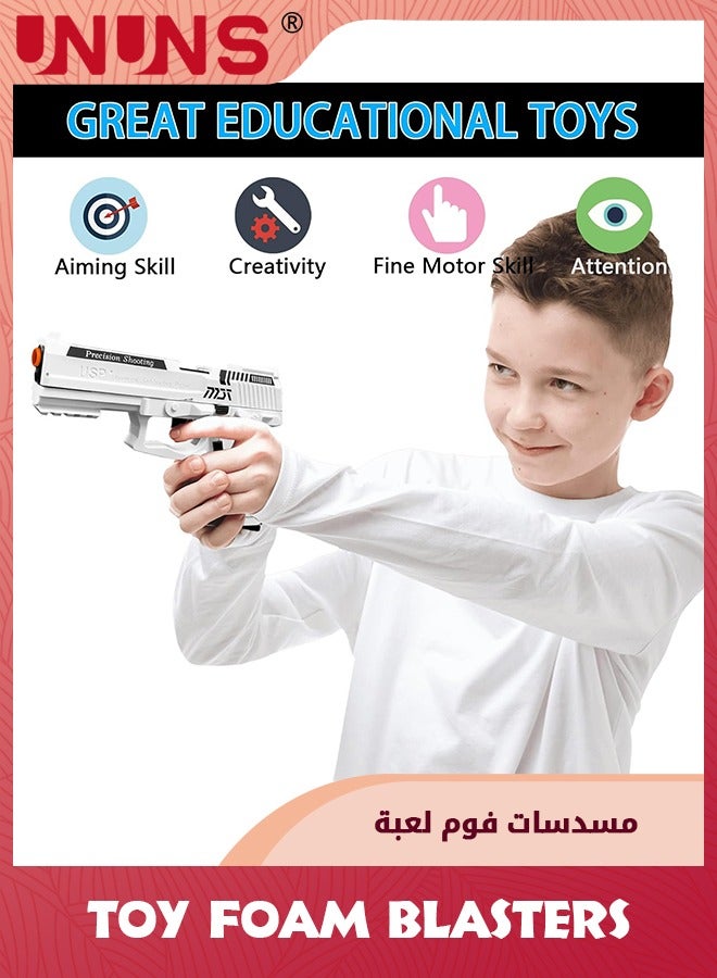 UNUNS Soft Bullets Toy Gun,Automatic Reloading Rebound And Shell Ejecting Gun,Soft Foam Blaster  Pistol Shooting Games,Education Model Toys,Ideal Gift For 8+ Kids Boys Girls Teens Adults,White - Image 5