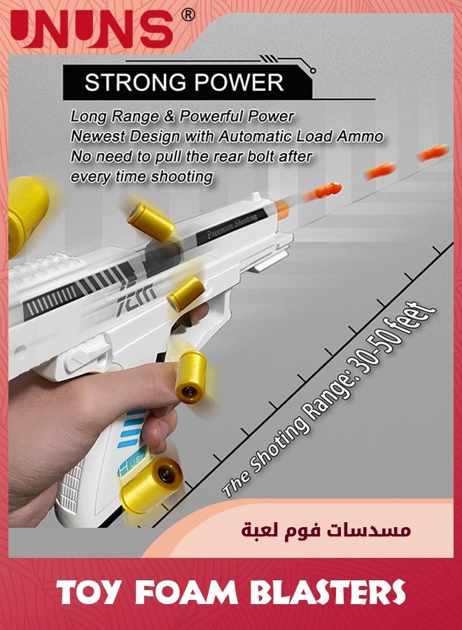 UNUNS Soft Bullets Toy Gun,Automatic Reloading Rebound And Shell Ejecting Gun,Soft Foam Blaster  Pistol Shooting Games,Education Model Toys,Ideal Gift For 8+ Kids Boys Girls Teens Adults,White - Image 3