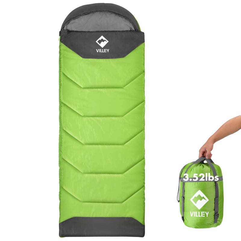 VILLEY Camping Sleeping Bag for Adults Boys and Girls 3 Season Warm Cool Weather Summer Spring Fall Lightweight Compact Backpacking Sleeping Bag for Outdoor Traveling Hiking - Image 2