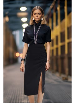 Skirt - Black - Midi
