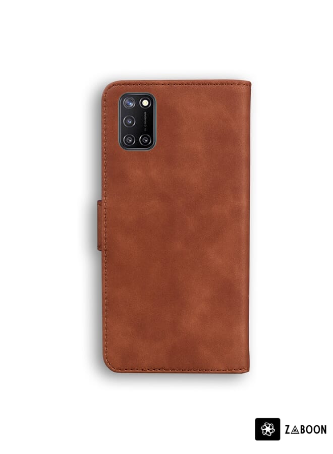 Zaboon Protective Case Cover For OPPO Realme 7I/Realme C17 Skin Feel Pure Color Flip Leather - Image 2