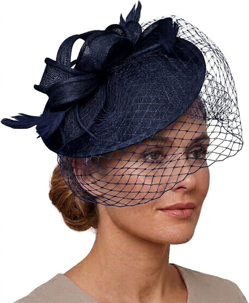 Saucer Sinamay Headband Fascinator Wedding Ascot Hat Hatinator Birdcage Veil