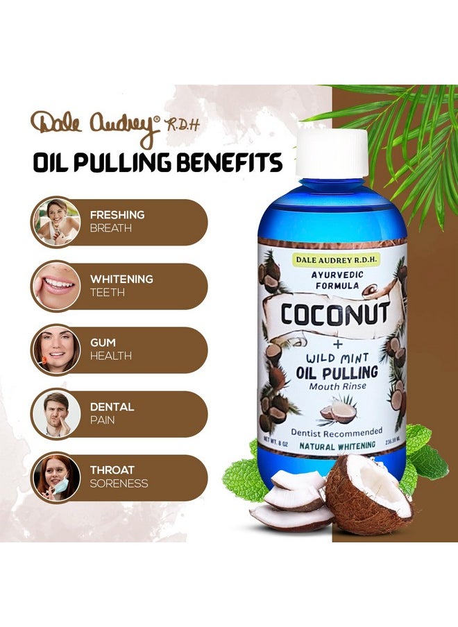 Dale Audrey - Coconut Pulling Oil For Teeth And Gums With Metal Tongue Scraper | Mint Coconut Oil Pulling For Teeth Whitening Mouthwash | Ayurvedic Teeth Pulling | Alcohol Free Mouthwash | Fresh Breath - Image 1