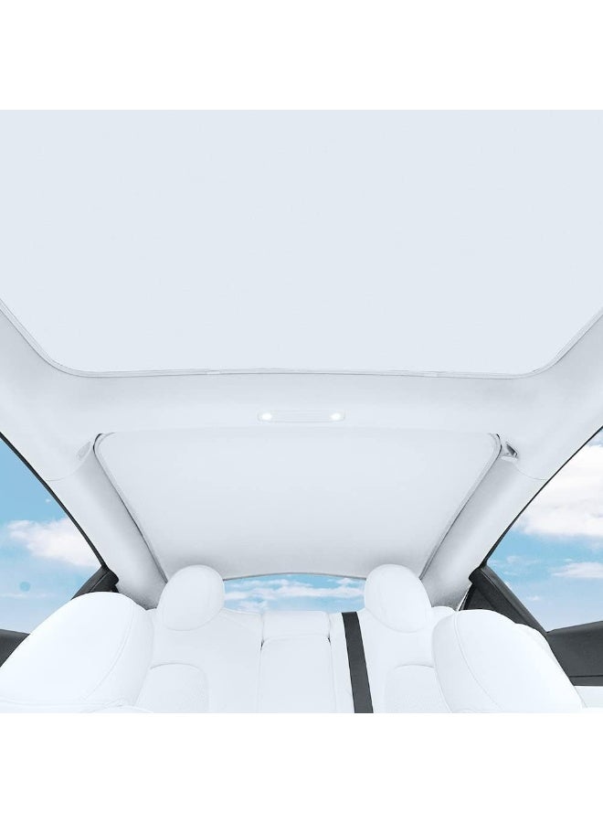 Dunekart Roof Sunshade for Tesla Model 3 | Foldable Glass Roof Sun Shade | Heat Insulation & Sun Blocking Roof Cover | Won’t Sag | Model 3 Accessories (2020–2023) - Image 1