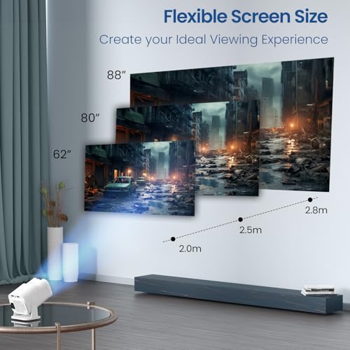 Portronics Beem 470 Mini Smart LED Projector,720p HD,2000 Lumens,Pre-Installed Streaming Apps(Netflix, Prime Video, Hotstar),Auto Keystone,3W Speaker,Adjustable Angle, Wireless Screen Mirroring - Image 3
