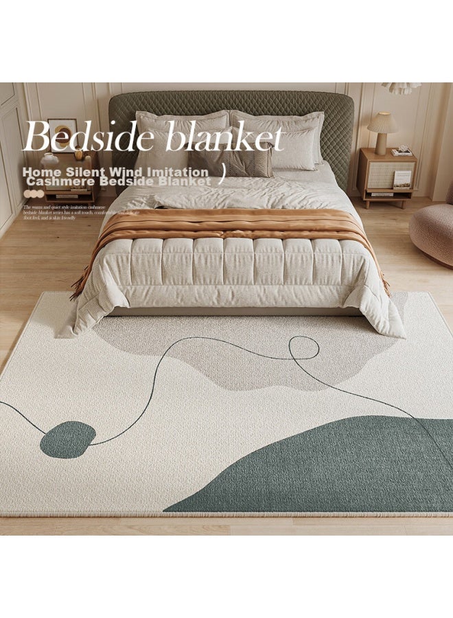 Slowly Say Manshuo Bedside Rug, Bedroom Faux Cashmere Throw, Thickened Non-slip Room Mat, Wabi-sabi Style High-end Sofa And Coffee Table Rug - Image 3