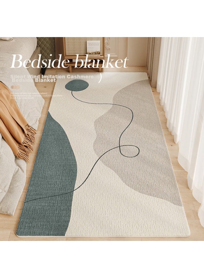 Slowly Say Manshuo Bedside Rug, Bedroom Faux Cashmere Throw, Thickened Non-slip Room Mat, Wabi-sabi Style High-end Sofa And Coffee Table Rug - Image 1