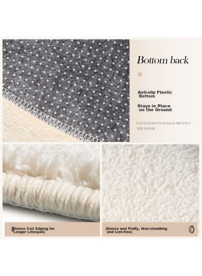 Slowly Say Manshuo Bedside Rug, Bedroom Faux Cashmere Throw, Thickened Non-slip Room Mat, Wabi-sabi Style High-end Sofa And Coffee Table Rug - Image 2