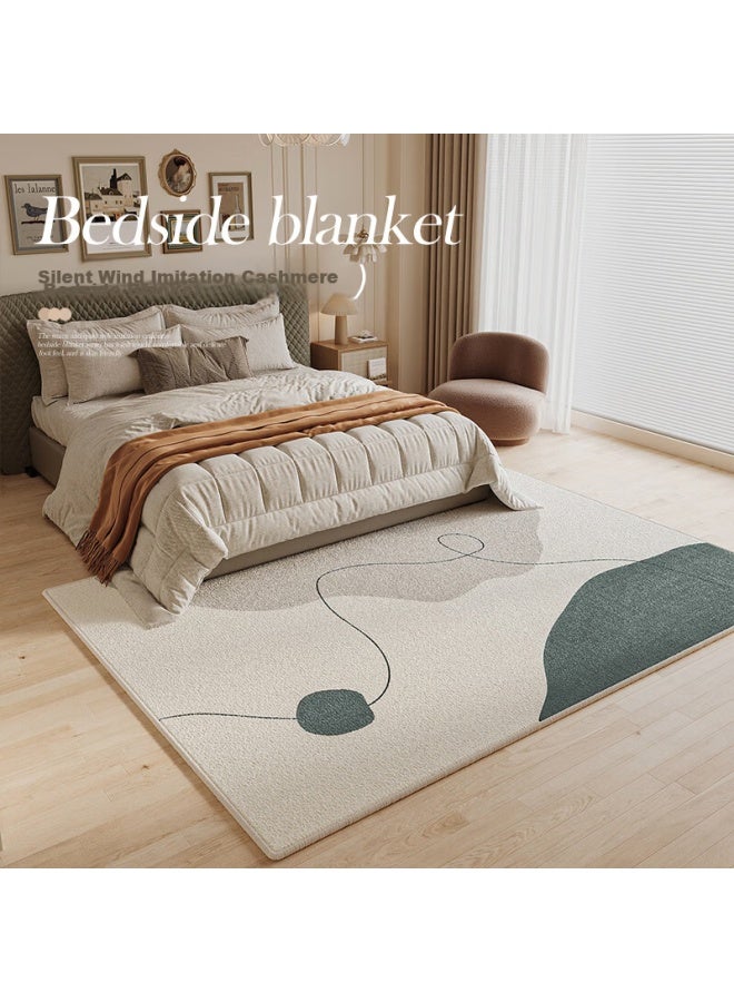 Slowly Say Manshuo Bedside Rug, Bedroom Faux Cashmere Throw, Thickened Non-slip Room Mat, Wabi-sabi Style High-end Sofa And Coffee Table Rug - Image 4