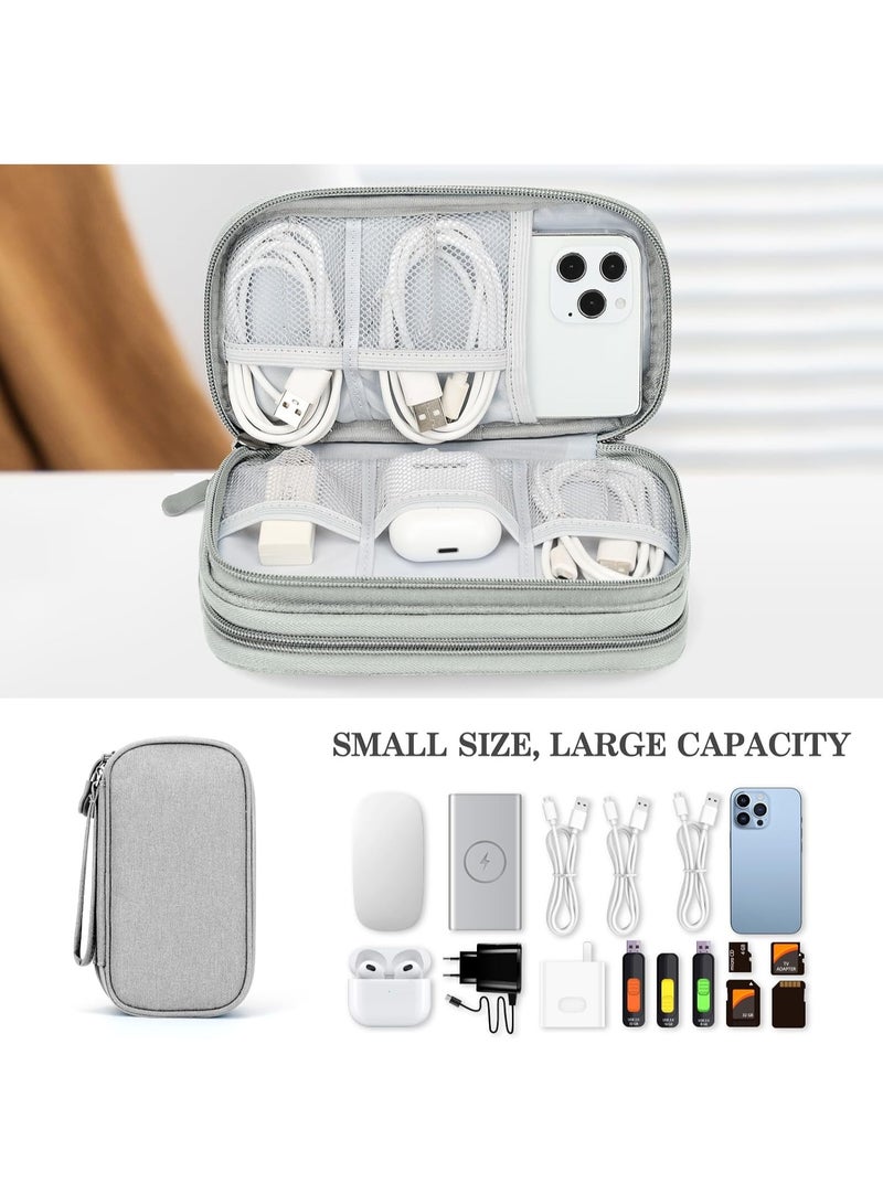 Portable multifunctional double-layer technology equipment storage bag, travel storage bag, can hold cables, power banks, chargers, and small gadgets - Image 4