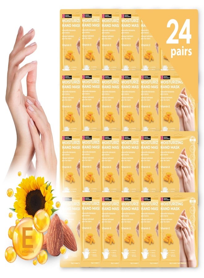 Innerest 24 Pairs Original Derma Beauty Hand Mask Bulk, Moisturizing Hand Gloves for Dry Hands, Nail Care Essential (Vitamin E) - Image 1