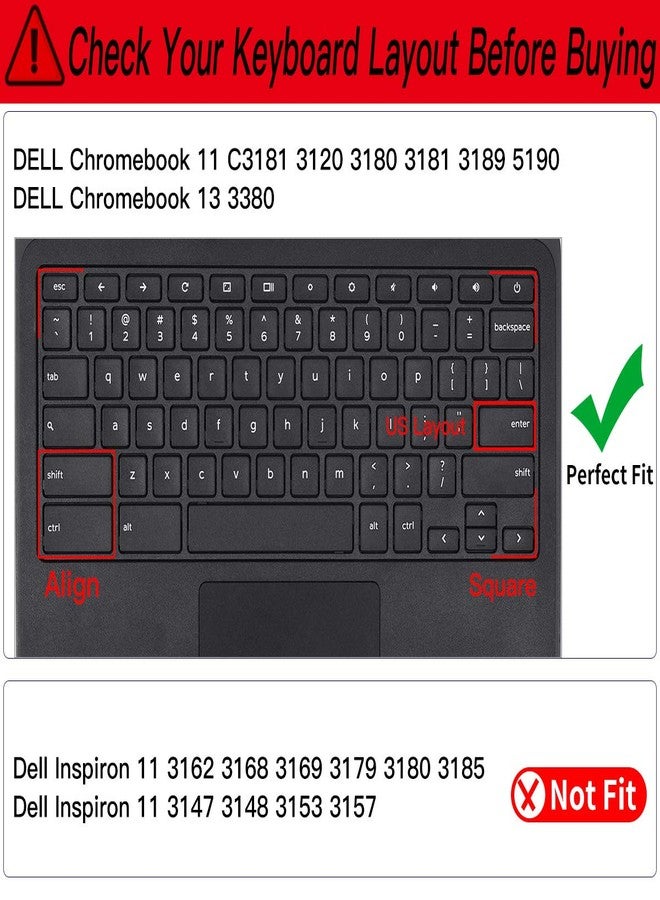 كايسباي غطاء لوحة مفاتيح ملون من CaseBuy لأجهزة Dell Chromebook 11.6 بوصة (موديلات 3100 و3110) / Chromebook 11 (موديلات 3120 و3180 و3181 و3189 و5190 وP22T) / Chromebook 13 (موديل 3380) / غطاء حماية، ملحقات Dell Chromebook، ألوان قوس قزح - Image 2