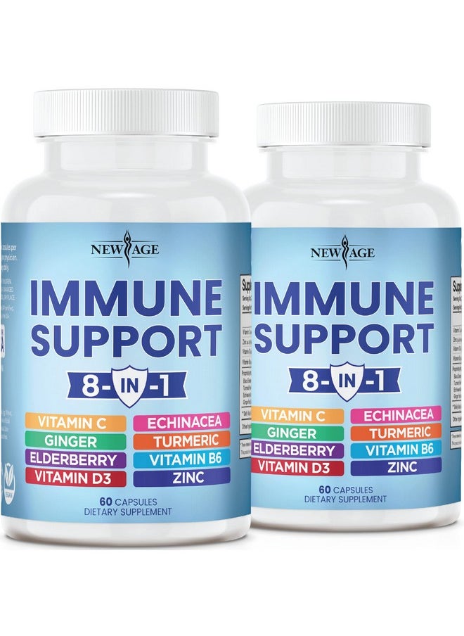 8 In 1 Immune Support Booster Supplement With Elderberry Vitamin C And Zinc 50Mg Vitamin D 5000 Iu Turmeric Curcumin & Ginger B6 Echinacea 120 Count (Pack Of 2) - pzsku/ZCE04B89D2D94889D357DZ/45/_/1695134123/ac216390-7d00-4e54-b209-c29d5d24e3e7