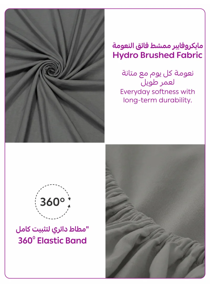 Donetella Gargoyle 1 Pcs Single Fitted Sheet 90x200 cm | OEKO-TEX Certified Brushed Microfiber Deep Pocket Sheet with All Around Elastic | Ultra Soft, Wrinkle Resistant, Easy Care, Safe for Sensitive Skin  | Best Price UAE