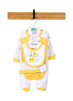 Babies Basic 5 Piece Unisex 100% Cotton Gift Set Include Bib, Romper, Mittens, Cap And Sleepsuit/Jumpsuit- Believe In Yourself  - Image 1