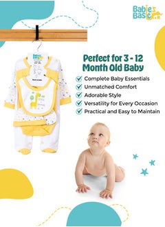 Babies Basic 5 Piece Unisex 100% Cotton Gift Set Include Bib, Romper, Mittens, Cap And Sleepsuit/Jumpsuit- Believe In Yourself  - Image 3