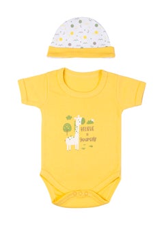 Babies Basic 5 Piece Unisex 100% Cotton Gift Set Include Bib, Romper, Mittens, Cap And Sleepsuit/Jumpsuit- Believe In Yourself  - Image 5