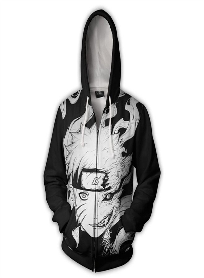 Loquat Big Head Naruto 3D Printed Zipper Hoodie 