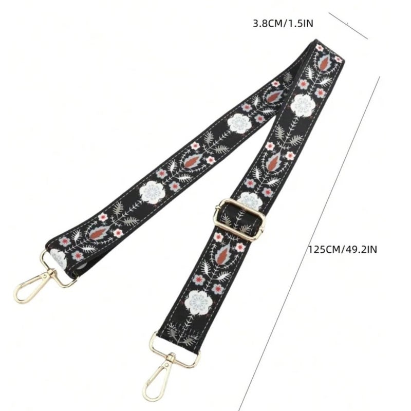TYPIFY ® Printed Adjustable Shoulder Sling Bag Strap, Wide Crossbody Bags Replacement Broad Straps with Golden Metal Hooks, Fashion Handbag Accessories, Strap Sling Bags - Image 5