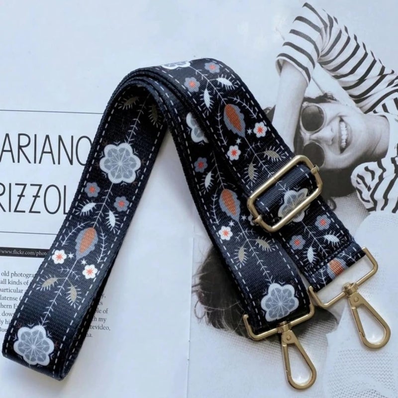 TYPIFY ® Printed Adjustable Shoulder Sling Bag Strap, Wide Crossbody Bags Replacement Broad Straps with Golden Metal Hooks, Fashion Handbag Accessories, Strap Sling Bags - Image 3