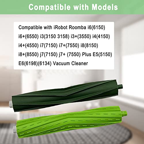 Tivcroxs Replacement Parts for iRobot Roomba i3 i7 E5 j7 i4 i7+ i3+ i4+ i5 i5+ Combo i5 Combo i5+ i6 i6+ i8 i8+ i2 i2+ E6 E7 E & I & j Series Vacuum Cleaner 4 Sets Multi-Surface Rubber Brush Roller - Image 2