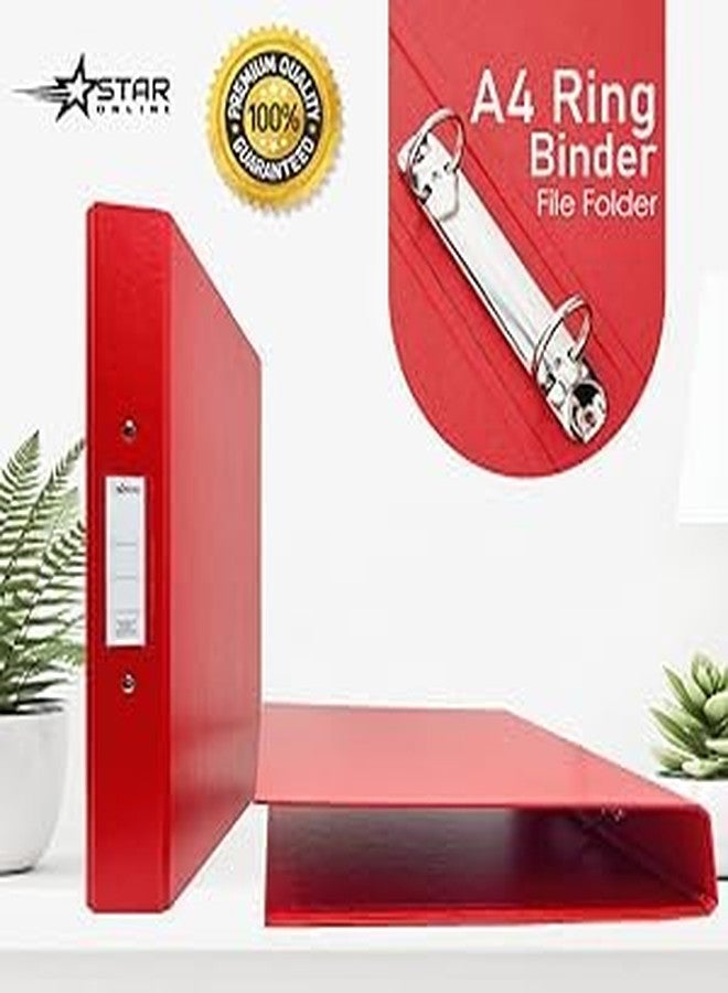 VAVIA 2D Ring Binder File,Plastic File Folder A/4Size Tough & Durable (A/4 2D Ring Binder RED - 1) - Image 3