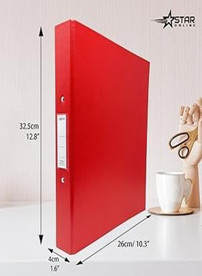 VAVIA 2D Ring Binder File,Plastic File Folder A/4Size Tough & Durable (A/4 2D Ring Binder RED - 1) - Image 2