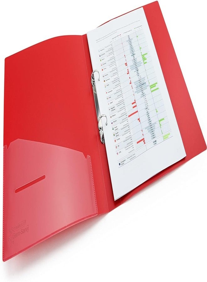 VAVIA 2D Ring Binder File,Plastic File Folder A/4Size Tough & Durable (A/4 2D Ring Binder RED - 1) - Image 4