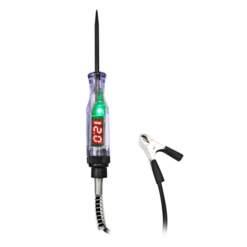 6 V 12 V 24 V Portable Car Automotive Electric Digital Display Circuit Tester Car Truck Circuit Probe Test Pen Automotive Test Light Tester with 1.2M Wire - Image 1