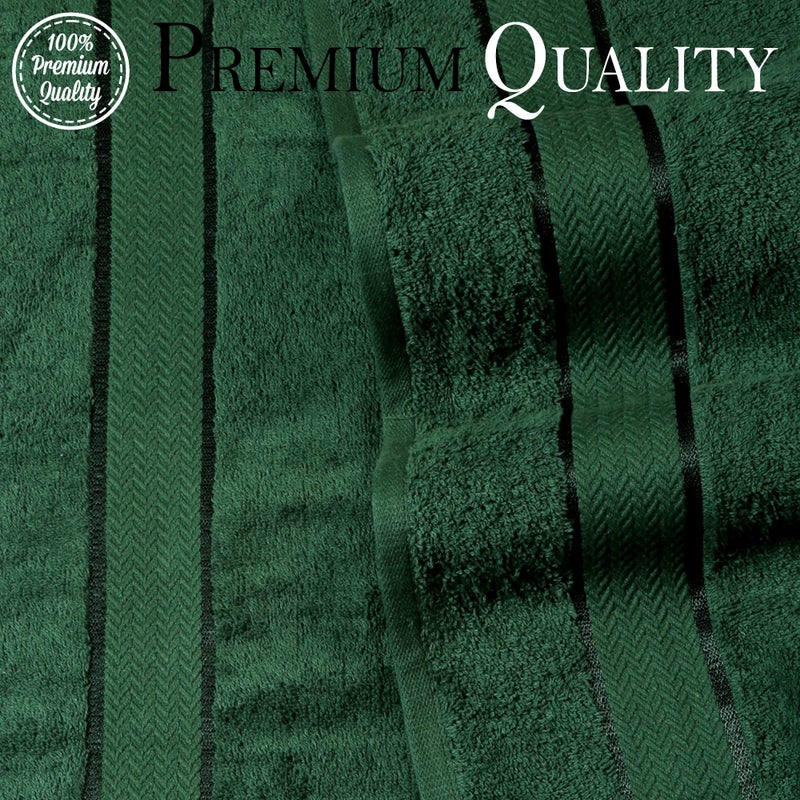 CRAFTBERRY Luxury Bath Towels Set -100% Cotton- 2 Bath, 2 Hand & 2 Washcloths- Large, Thick, Fluffy, Absorbent, Quick Dry, Soft & Plush - 6 Piece Luxury Bathroom Towels - Dark Green/Forest Green - Image 4